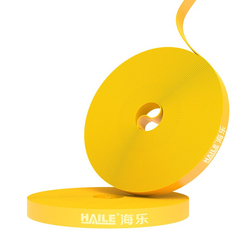 海乐（Haile）魔术贴理线带布扎带25米1.2cm宽 背靠背绑线带 收纳固定整理绕线带理线器捆线带黄色ZD-1C-25M  黄色  