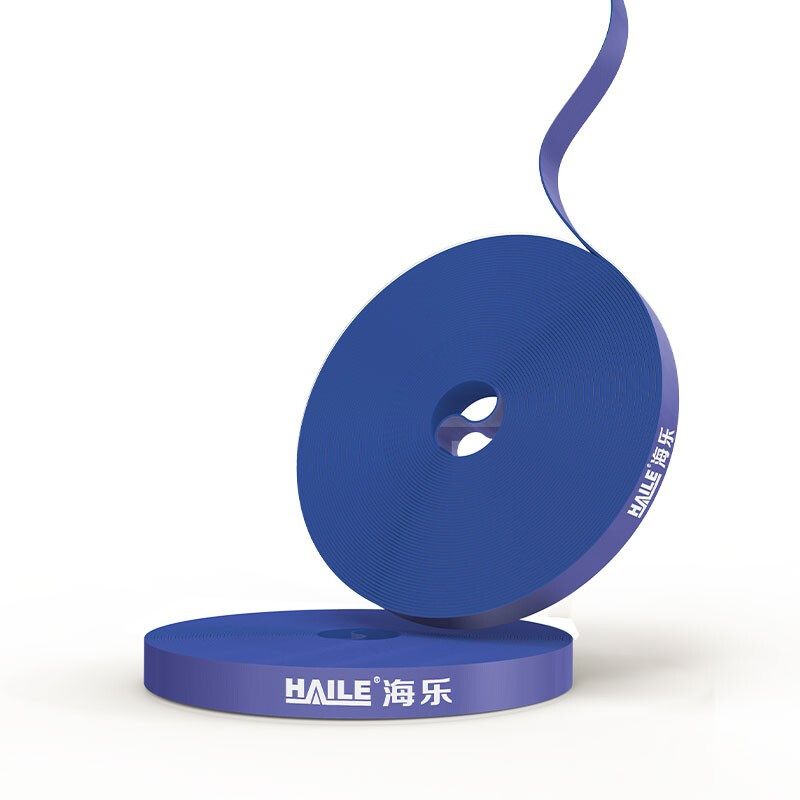 海乐（Haile）魔术贴理线带布扎带50米1.2cm宽 背靠背绑线带 收纳理线器 蓝色ZD-1F-25M 两卷装共50米  蓝色  