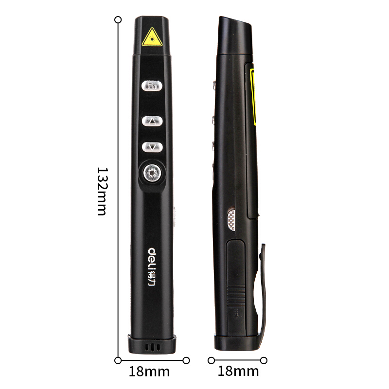 得力（deli）3937 超链切换教鞭 PPT幻灯片遥控翻页笔 电子笔演讲笔激光演示笔翻页器 无线演示器 红光 黑色 黑色