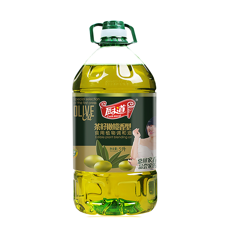 厨道 食用油 茶籽橄榄食用调和油5L装 单位：瓶 金色