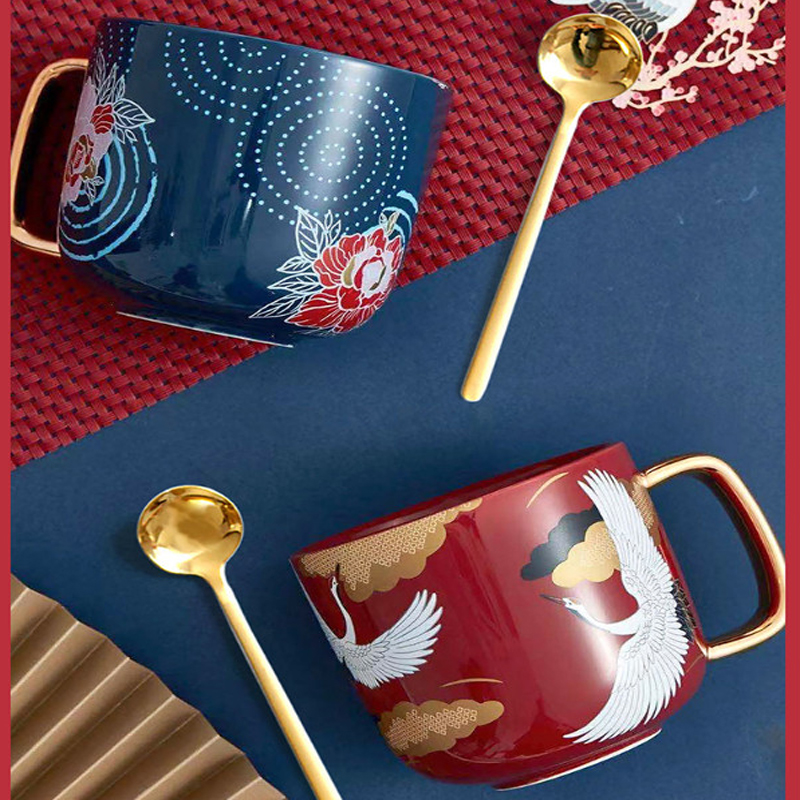 共禾京品国风马克杯（礼盒款）350ml  蓝色  