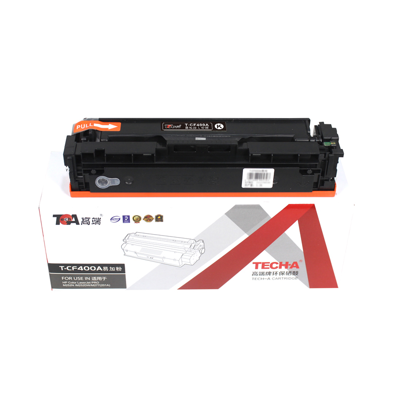 高端TECH-A T-CF400A易加粉硒鼓黑色适用惠普LaserJet PRO M252N彩色打印机M252DW碳粉盒M274/M277墨粉盒201A  黑色  