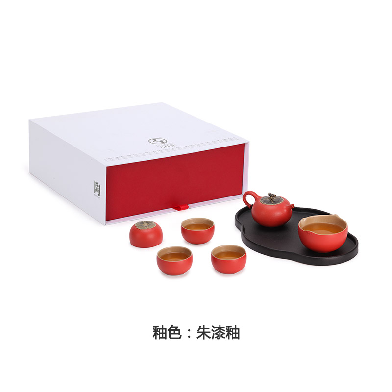 万仟堂（Edenus） 事事如意&bull;成套 7头 功夫茶具套装 红色（单位：套）