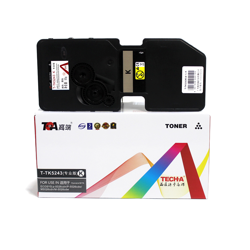 高端TECH-A T-TK5243K粉盒专业版适用Kyocera ECOSYS:p-5026cdn/P-5026cdw/M5026cd-n/M-5026cdw  黑色  