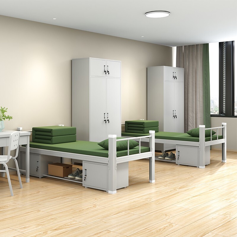 维仕蓝/Wissblue 更衣柜士兵柜宿舍士兵衣帽物品柜铁皮储物柜二门更衣加顶柜  不锈钢色  