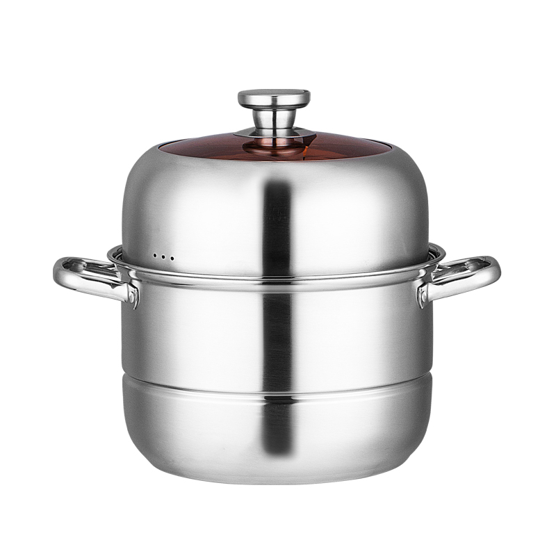 易铂 威莱双层蒸锅 28cm YP-9042  不锈钢色  