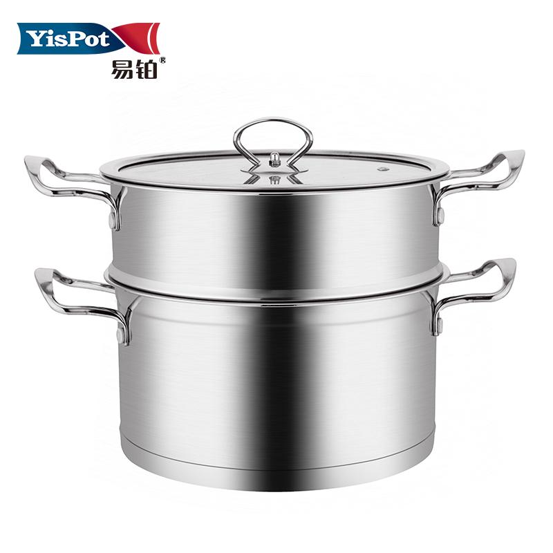 易铂 埃尔丁汤蒸锅 26cm YP-8028  不锈钢色  
