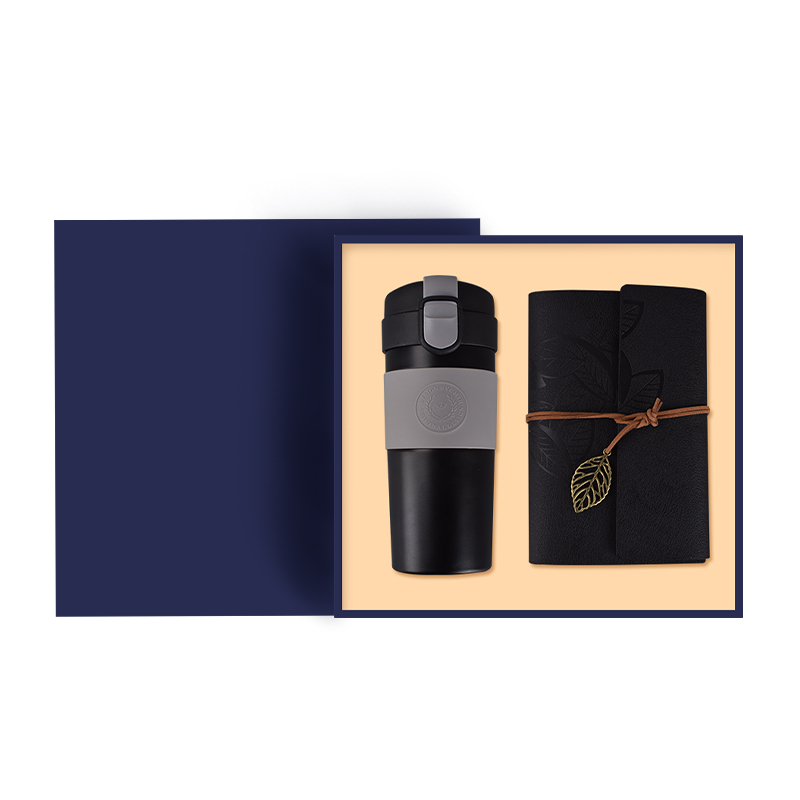 勿一 高档英伦风格休闲套装QY489-2，316咖啡杯+笔记本(单位：套） 绅士黑