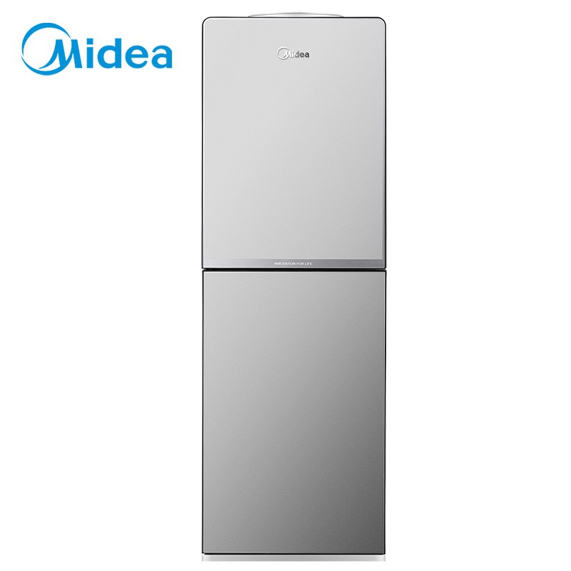 美的（Midea）饮水机家用办公立式双开门柜式饮水器 YD1518S-X 冰川银 冷热型  银色  