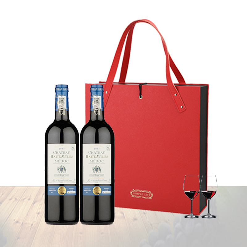 法国原瓶进口国际大赛金奖中级庄欧米勒城堡2015红葡萄酒750ml*2礼盒  750ml*2/盒  