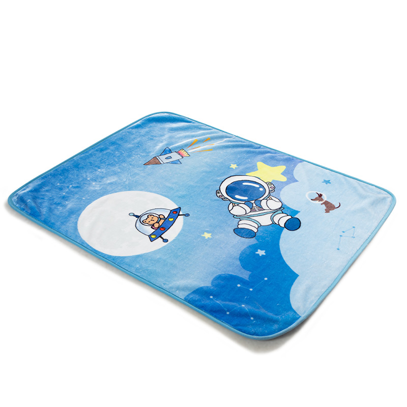 水星家纺 梦幻星空法兰绒毯 122978  深蓝色  