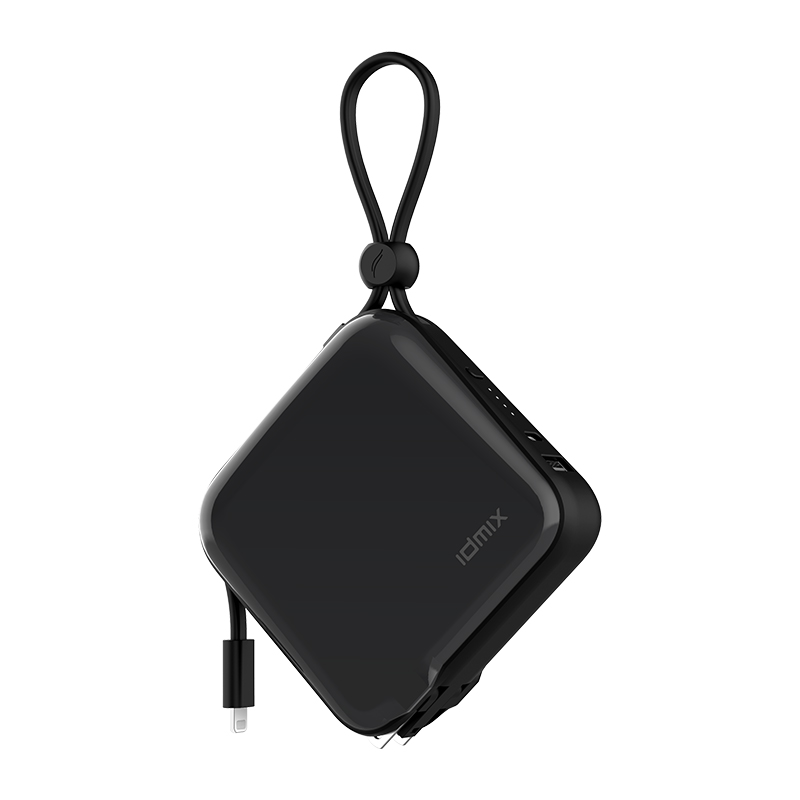 IDMIX 苹果充电宝自带线插头PD20W快充1万毫安时适用于11/12/13/Pro/Max/手机 深灰色