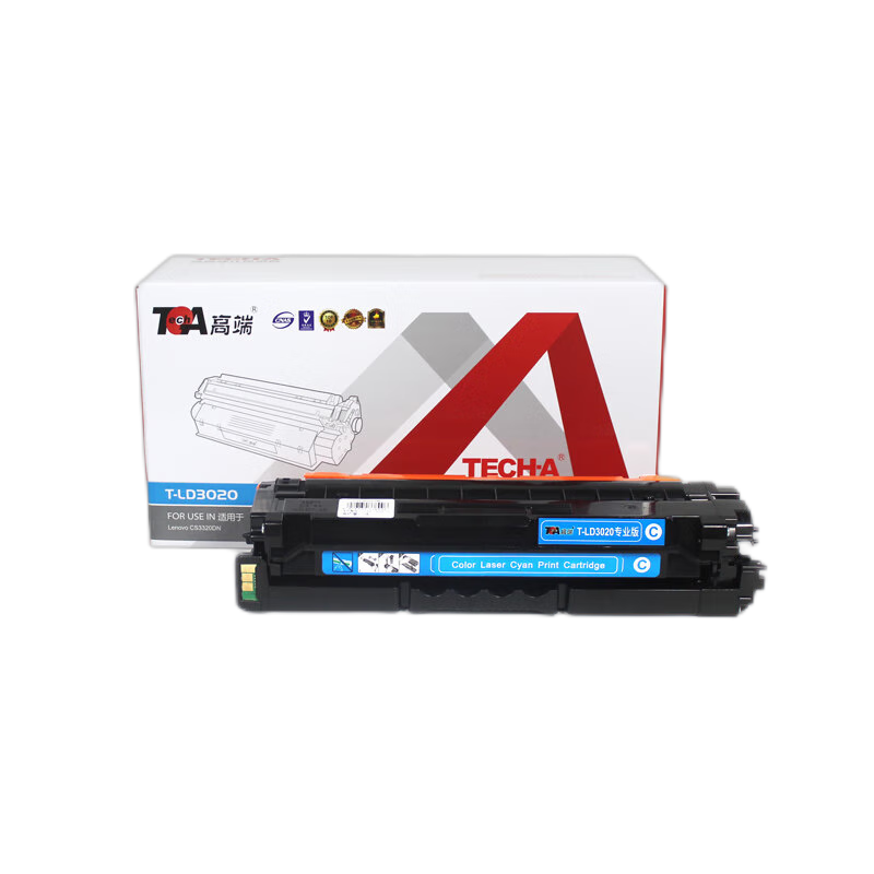 高端TECH-A T-LD3020彩色硒鼓 适用联想Lenovo CS3320DN彩色打印机碳粉盒 3020墨粉盒  蓝色  