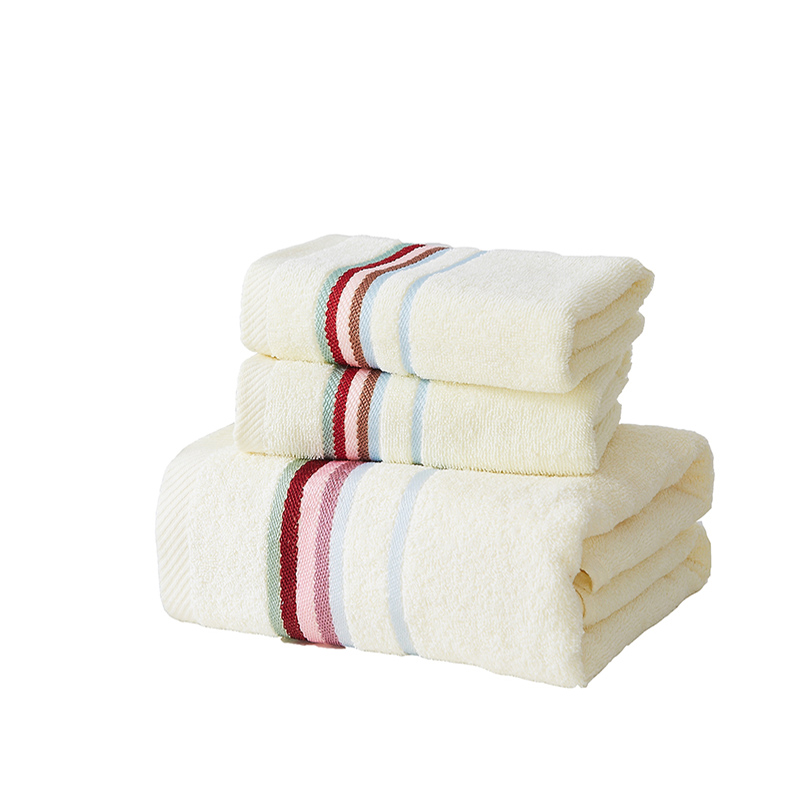 恒源祥倾心浴巾三件套（米黄色）HYX003MJ毛巾33x73cm 浴巾70x140cm （单位：套） 米黄色