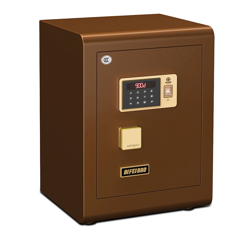 艾斐堡天丽3C保险箱/柜指纹触屏app 家用 办公 床头 金咖啡FDG-A1/D-60TL  咖啡色  