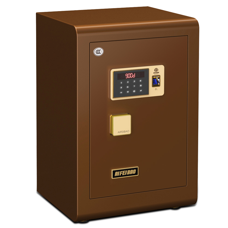 艾斐堡天丽3C保险箱/柜指纹触屏app 家用 办公 床头 金咖啡FDG-A1/D-70TL  咖啡色  