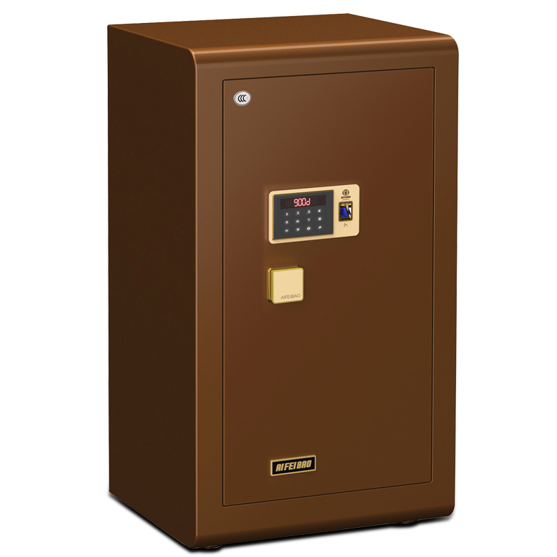 艾斐堡天丽3C保险箱/柜指纹触屏app 家用 办公 床头 金咖啡FDG-A1/D-100TL  咖啡色  