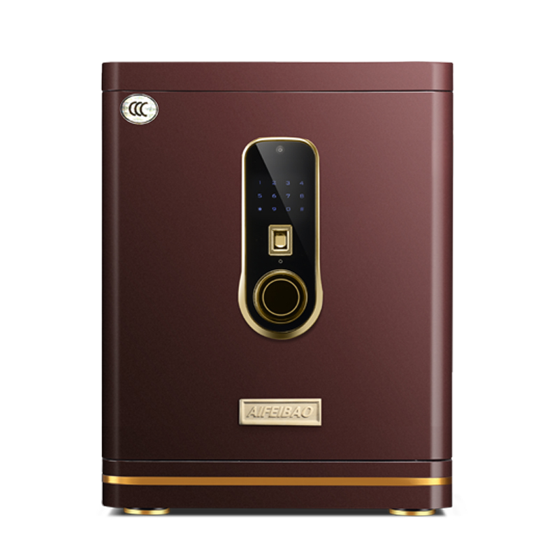 艾斐堡保险柜天朗指纹+触摸+WIFI报警APP防盗3C家用办公保险箱 高60cm 指纹触屏 保险柜 紫檀红  红色  