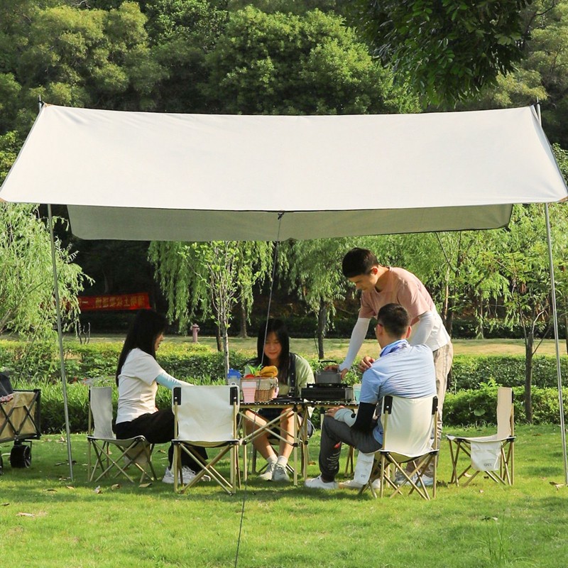 TFO户外正方形加厚涂银露营天幕3*3m2502206B31  流沙金  