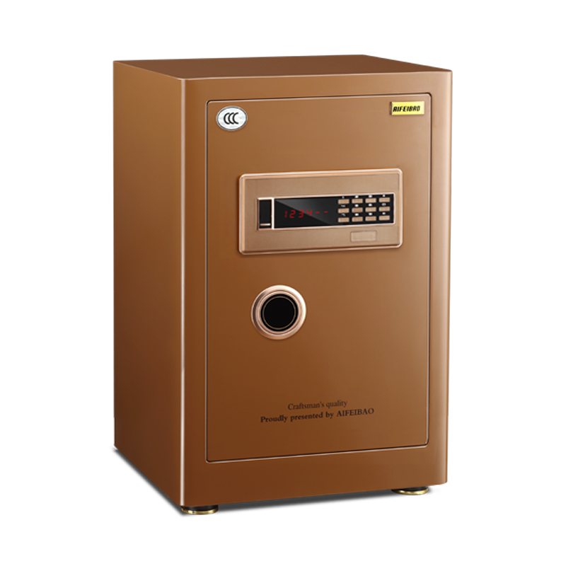艾斐堡保险柜新天睿家用防盗全钢电子密码 3c认证床头保险箱 天睿72高度 棕色  棕色  