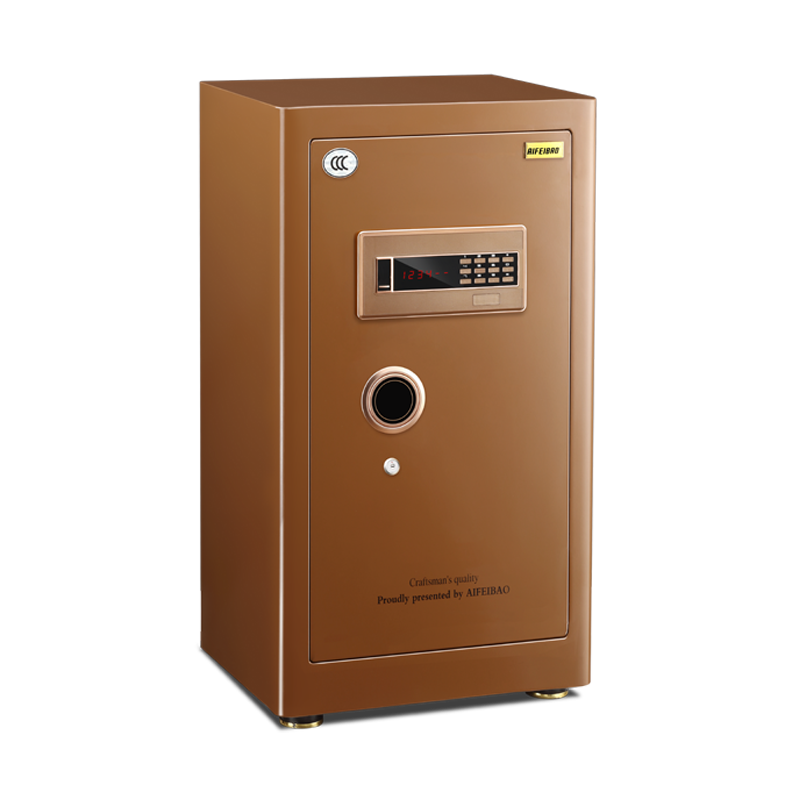 艾斐堡保险柜新天睿家用防盗全钢电子密码 3c认证床头保险箱 天睿102高度 棕色  棕色  