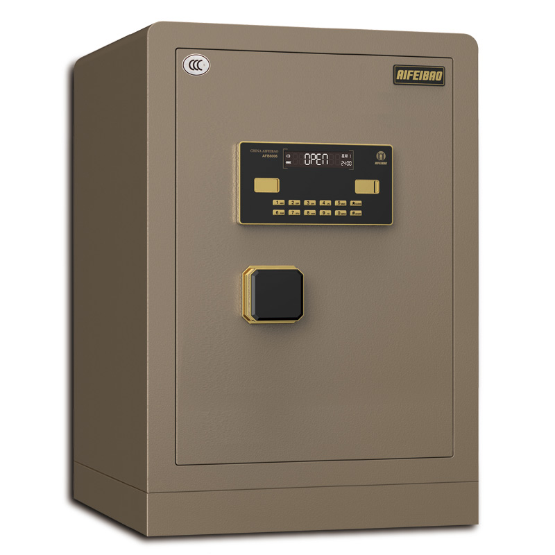 艾斐堡宝睿3C保险箱家用 办公 床头 智酷黄FDG-A1/D-150SM双门  褐色  