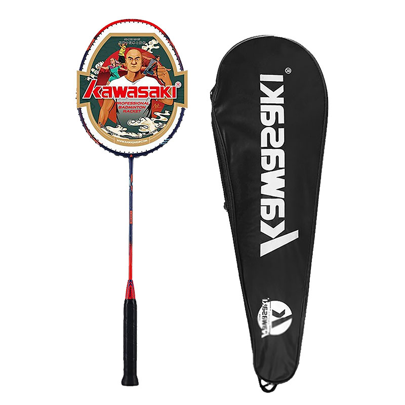 川崎（KAWASAKI）正品羽毛球拍单拍全碳素超轻耐用型进攻型羽拍（穿线服务） 【忍者288 全碳素单拍】  红色  