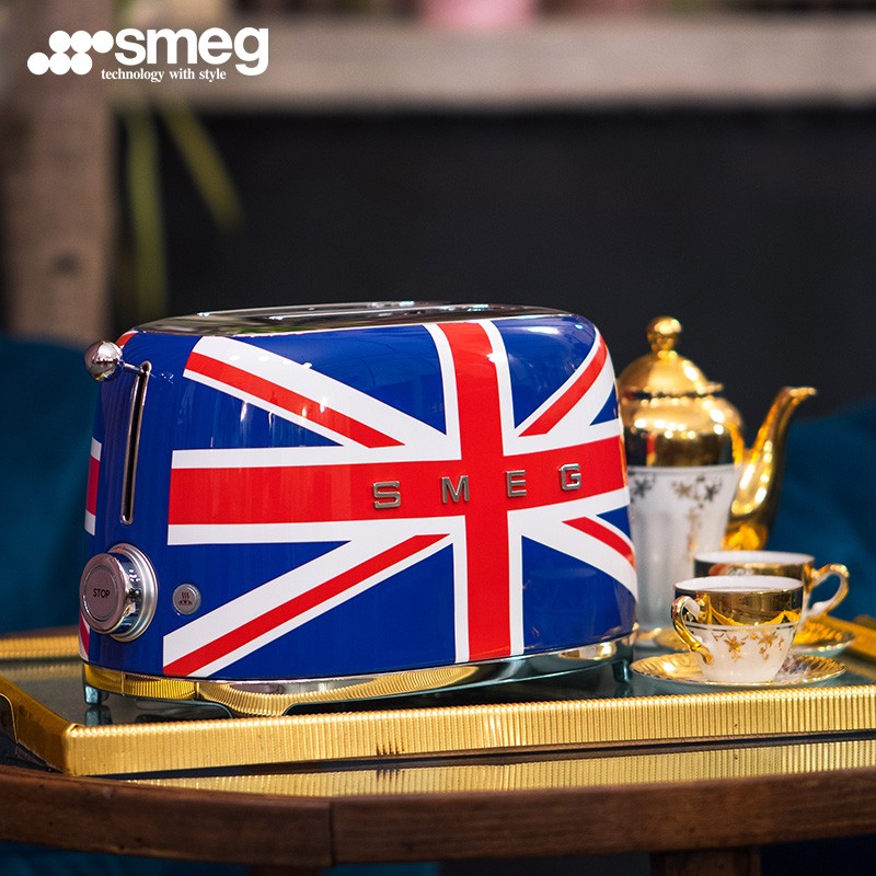 SMEG斯麦格 意大利进口 复古烤面包机不锈钢 吐司机多士炉 TSF01多色可选 米字旗限量款  米字旗  