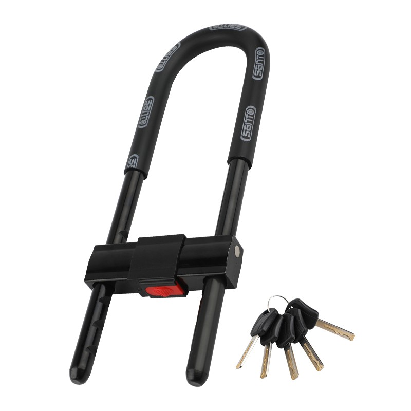 赛拓U型玻璃门锁16mm*20-30cm	0486  黑色  