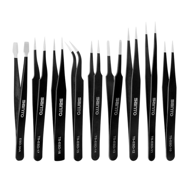 赛拓9件套防静电镊子9件套  黑色  