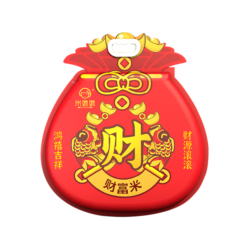 米妹妹（MIMEIMEI） 真空包装五常粥米 福袋财富米 1kg 红色（单位：袋）