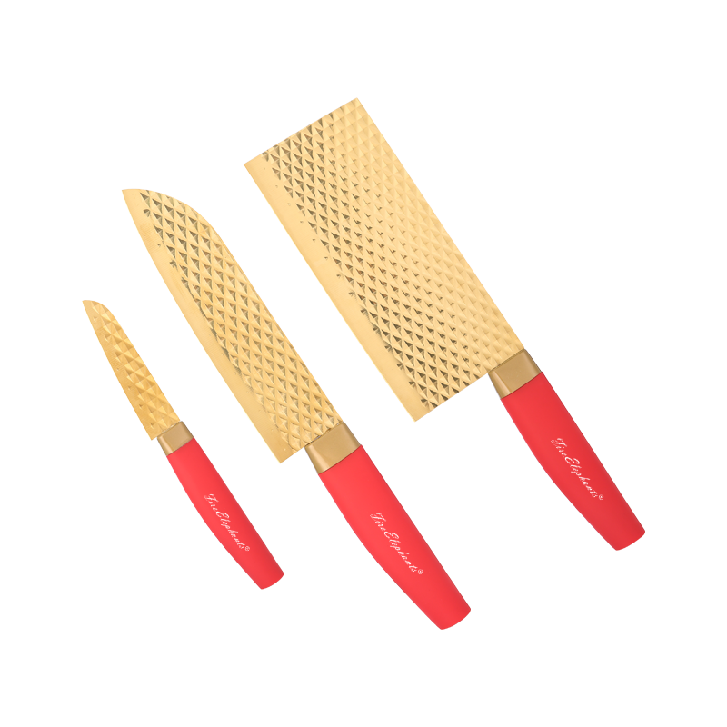 火象纳米抗菌钛金三件套刀具HXD-TZ013  金色  