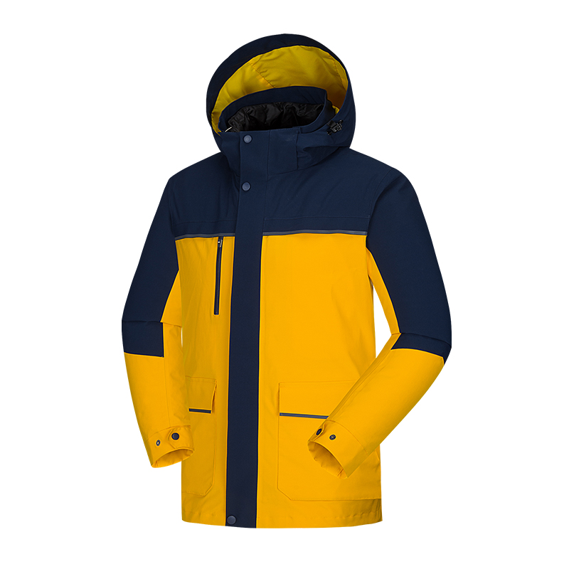 Tri-polar 户外冲锋衣男款女款三合一加厚防风保暖羽绒服登山服工作服 TP8432（单位：件）  金黄色  S