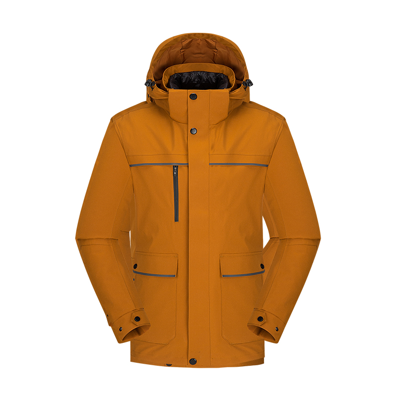 Tri-polar 户外冲锋衣男款女款三合一加厚防风保暖羽绒服登山服工作服 TP8432（单位：件）  铁锈黄  S