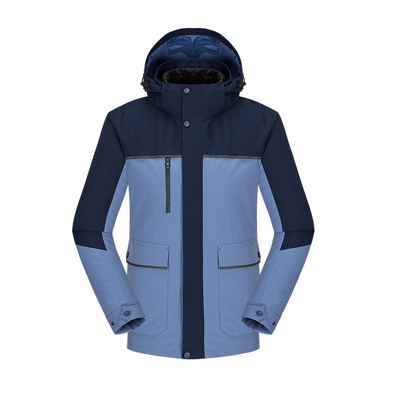 Tri-polar 户外冲锋衣男款女款三合一加厚防风保暖羽绒服登山服工作服 TP8432（单位：件）  雾霾蓝  2XL