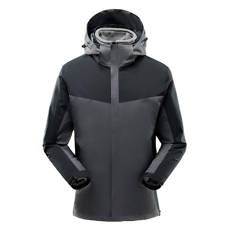 Tri-polar 户外冲锋衣三合一两件套男女情侣款可拆卸登山服 TP8435（单位：件）  灰色  L