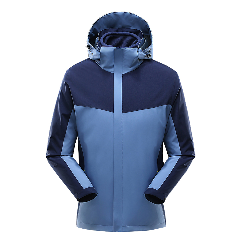 Tri-polar 户外冲锋衣三合一两件套男女情侣款可拆卸登山服 TP8435（单位：件）  雾霾蓝  3XL