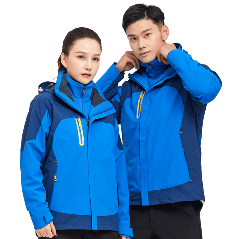 Tri-polar 冲锋衣男女三合一可拆卸两件套加厚防风加绒秋冬外套TP8412（单位：件）  宝蓝色  3XL