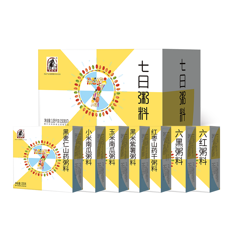 DZ塞翁福七日粥料1050g礼盒 奶茶杏