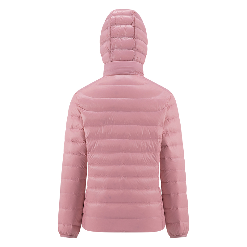 Tri-polar 轻薄白鸭绒羽绒服可拆连帽情侣男女纯色羽绒服外套TP8521（单位：件）  女款杏粉色  4XL