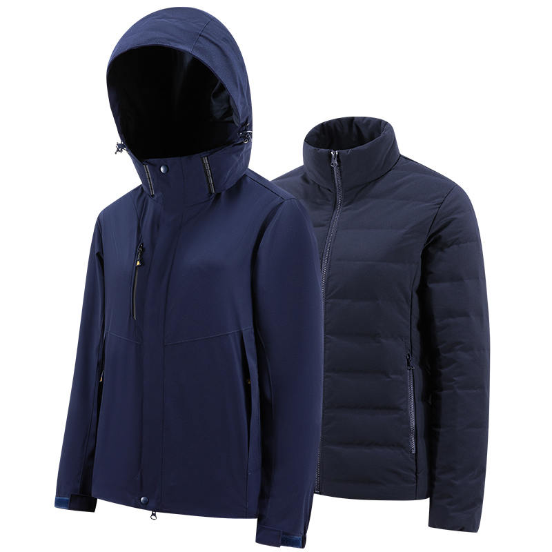 Tri-polar 羽绒服情侣男女三合一羽绒服冲锋衣冬季休闲运动厚外套TP8525（单位：件）  女款藏青色  L