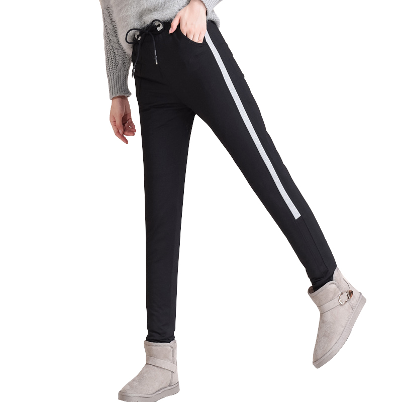 Tri-polar 羽绒裤女外穿高腰弹力运动休闲小脚裤大码TP1616（单位：条）  黑色  2XL