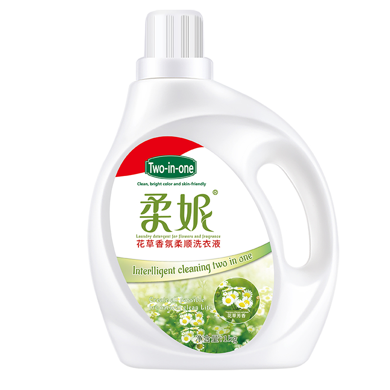 柔妮花草香氛柔顺洗衣液【花草芳香】1KG单位：瓶 白色