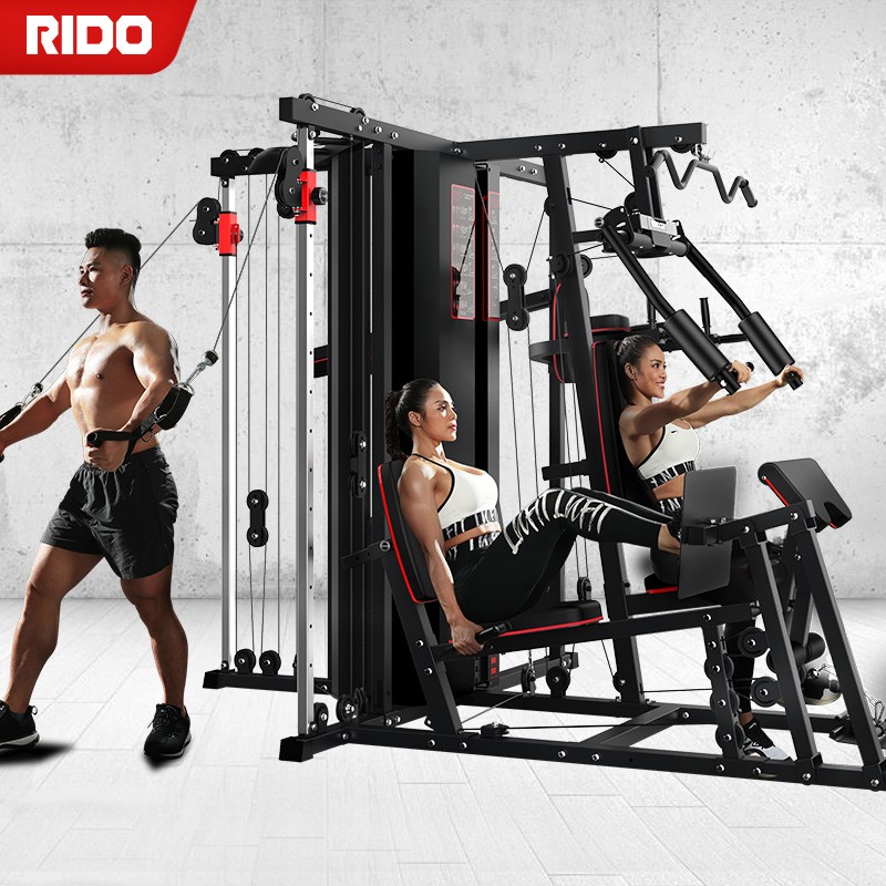 力动RIDO FITNESS  八人站综合训练器 多功能龙门架 史密斯机大小飞鸟(不含杠铃片）	TG90  黑色  
