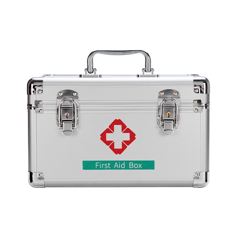 爱备护 收纳箱 12寸医药箱 铝合金手提 ABH-DS002（空箱） 28cm&times;18cm&times;17cm 金属银 铝合金边框 银色