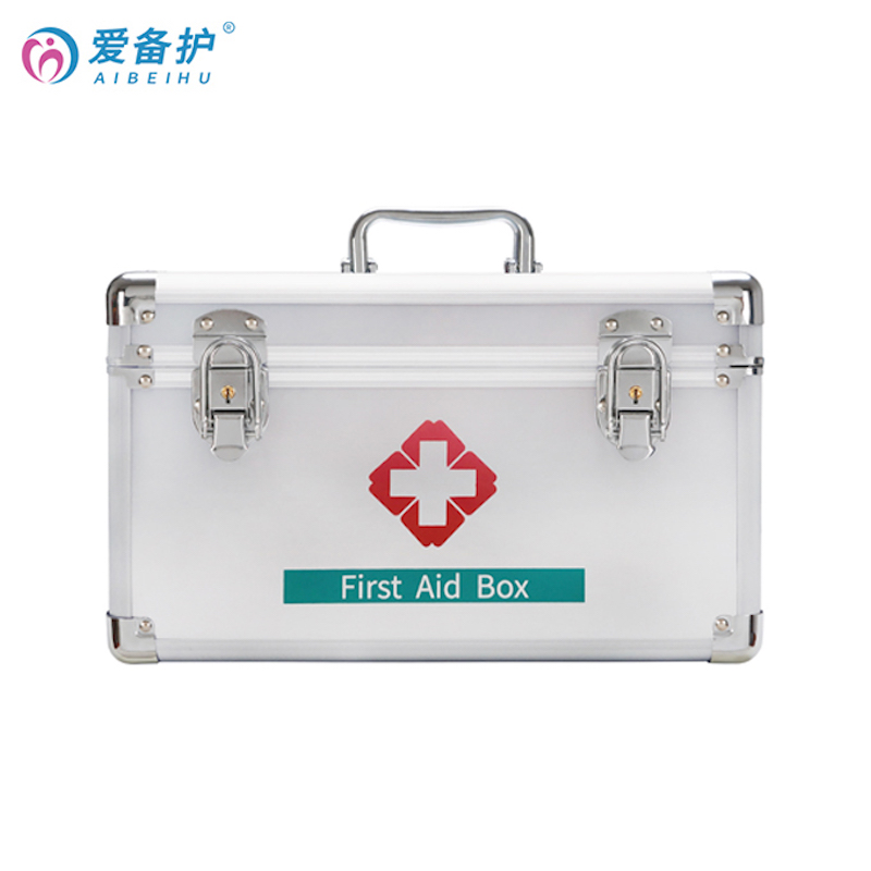 爱备护 收纳箱 14寸医药箱 铝合金手提 ABH-DS003（空箱） 31cm&times;20cm&times;19cm 金属银 铝合金边框  银色  