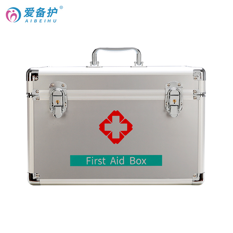 爱备护 收纳箱 16寸医药箱 铝合金手提 ABH-DS004（空箱） 35cm&times;23cm&times;23cm 金属银 铝合金边框  银色  