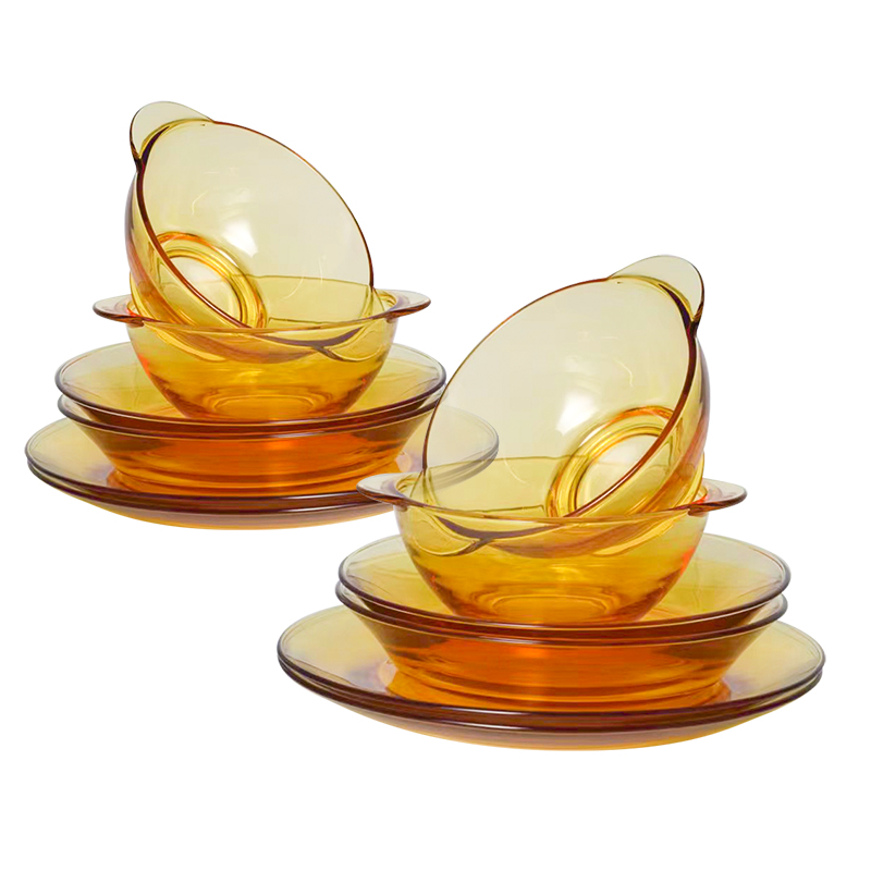 康宁CORNINGWARE餐具十二件套 CW-12A-UJKZYL 琥珀色