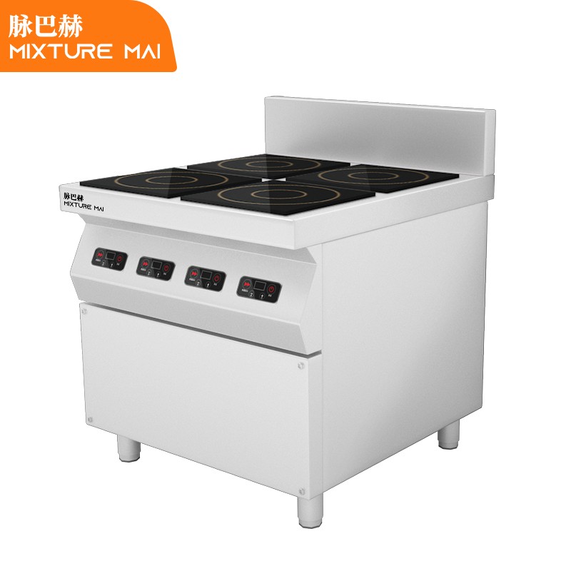 脉巴赫 商用电磁炉BMBH-BZL4-3.5KW 四头煲仔炉 大功率商用电磁煲仔炉米线麻辣烫多头灶四眼六眼 平面灶柜式款  白色  