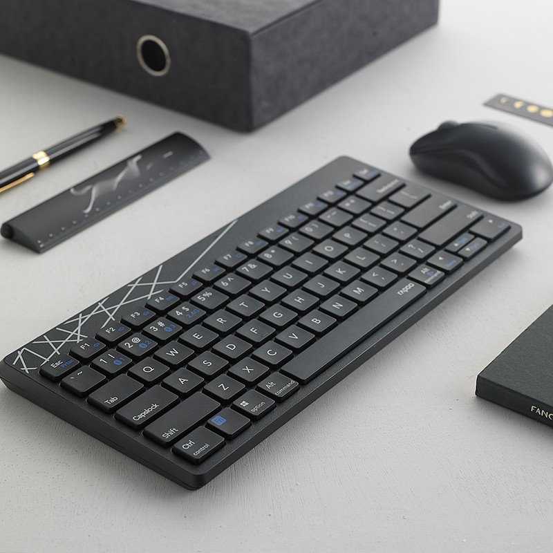 雷柏8000GT多模式无线键鼠套装（黑色）  黑色  